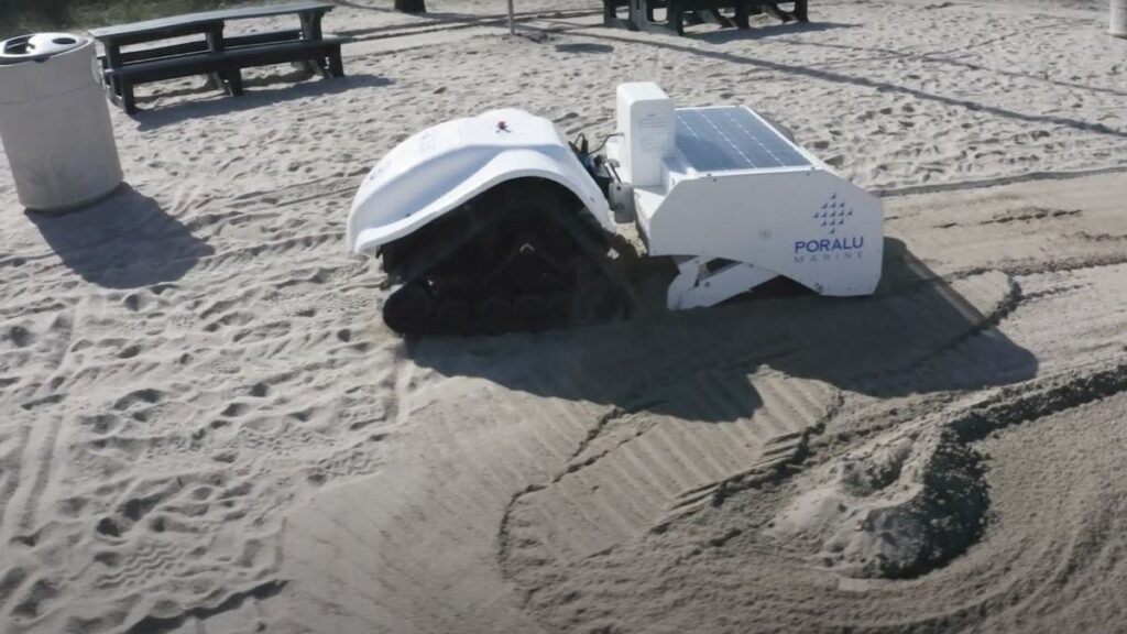 1 robot cleans 32000 square feet of beach per hour