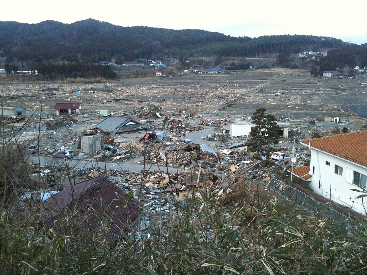 Devastation after 2011 tsunami in Rikuzentakata