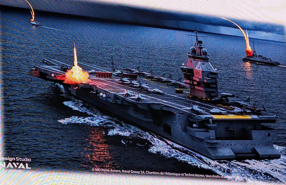 Artist impression: PA-Ng aircraft carrier in combat.