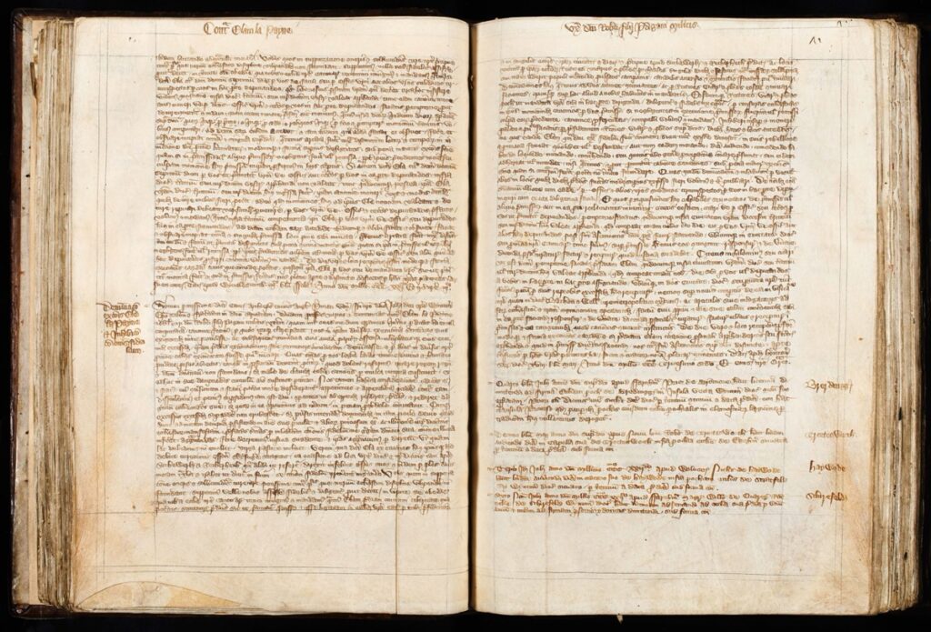 Cambridge mapping project solves a medieval murder 4 A page from the Archbishop of Canterbury's letters to the Bishop of Winchester on the subject of Ela Fitzpayne, from the register of John de Stratford.