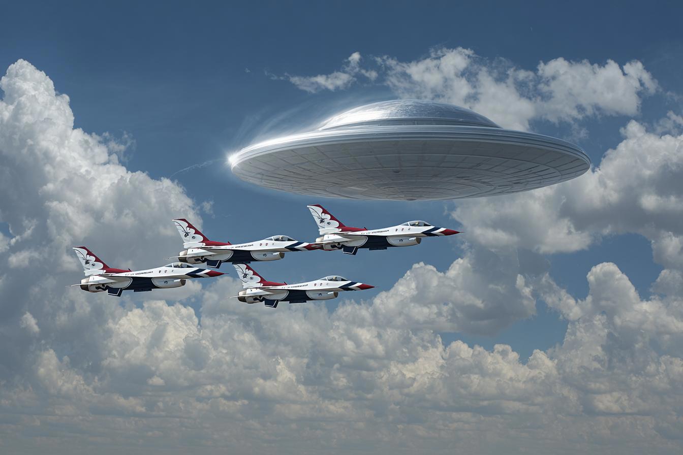 Ghost Dogs, More Metallic Sphere UFOs, Argentine Bigfoot, Dragon Man Identified and More Mysterious News Briefly 4 thunderbirds ufo