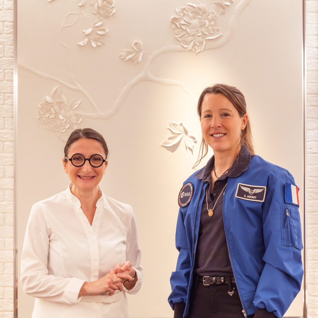 Anne Sophie Pic and Sophie Adenot pillars