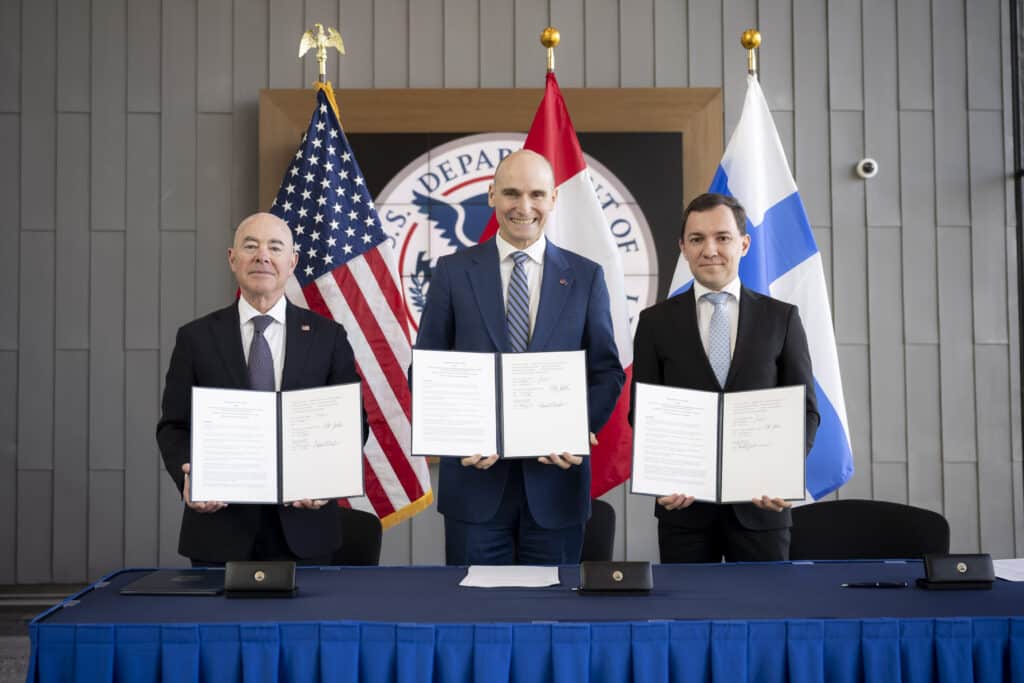 DHS Headquarters in Washington D.C. on 13 November 2024 DHS Secretary Alejandro Mayorkas Signs ICE Pact MOU with Canada and Finland 54137987144 1024x683 1