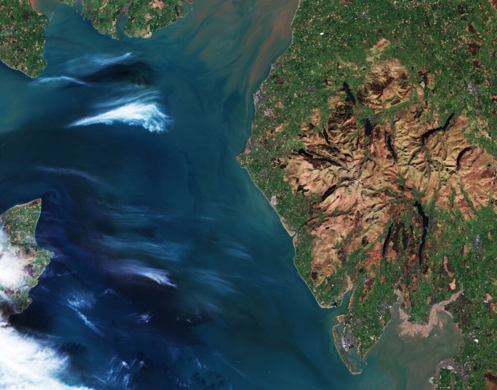 Earth from Space Lake District UK pillars