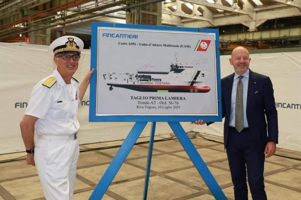 fincantieri coast guard vessel steel cutting