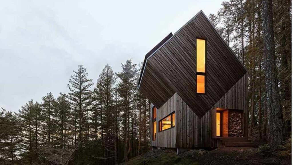 1 off grid cabin design required a helicopter installation