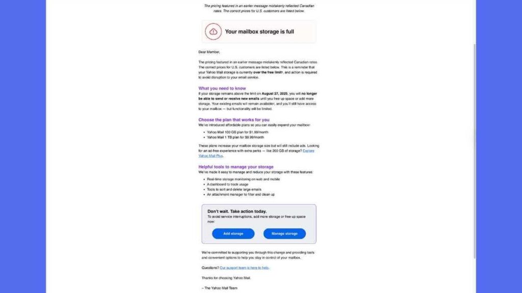 1 yahoo mail users must act before august 27