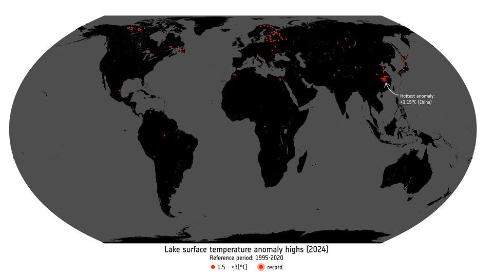 Lake surface temperature highs and lows 2024 article