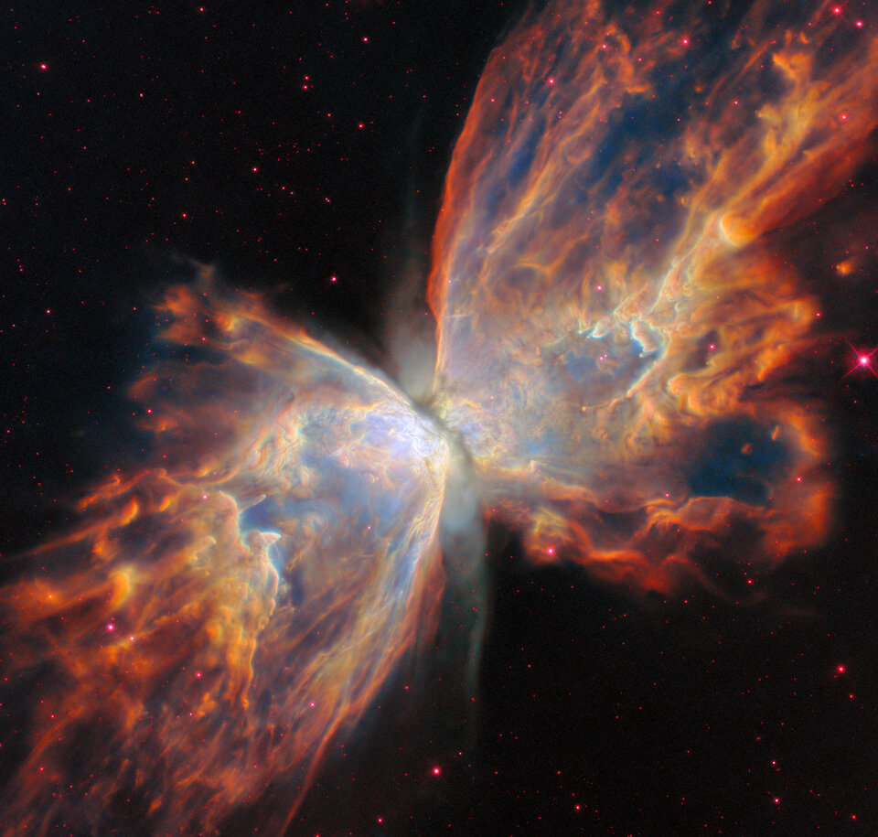 Slider Butterfly Nebula NGC 6302 Hubble Optical Near infrared images article