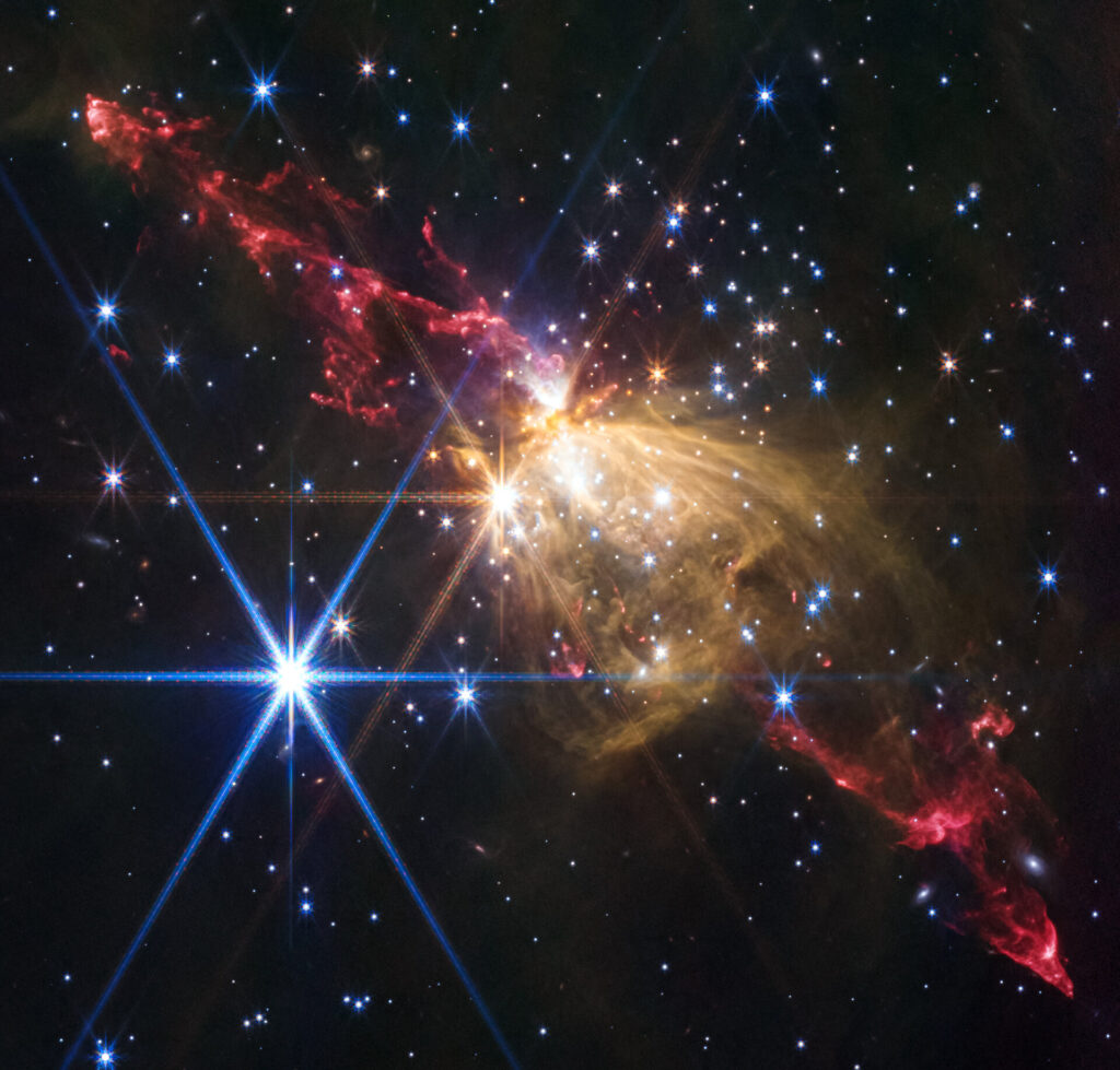 Immense stellar jet in Milky Way outskirts pillars