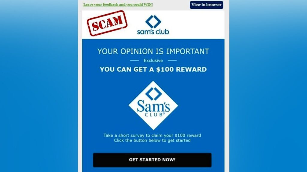 sams club email scam