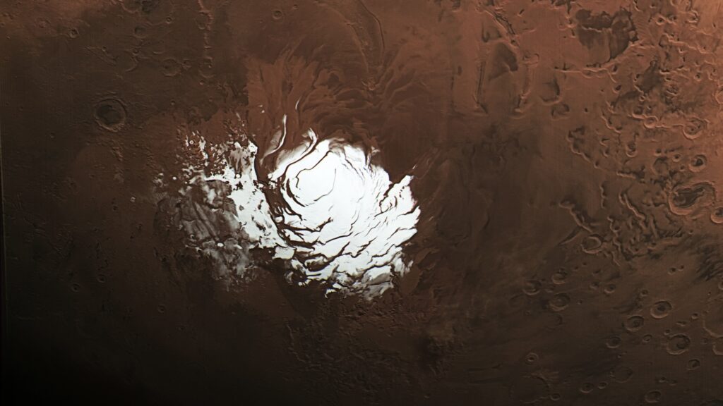 NASA Orbiter Shines New Light on Long-Running Martian Mystery 2 1 mars south polar cap