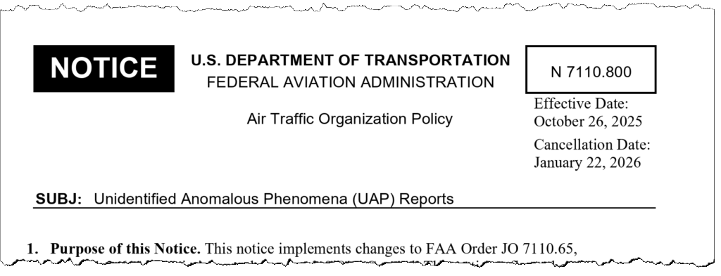 FAA Updates Controller Manual to Reflect New UAP Reporting Policy 2 2025 11 07 10 33 14
