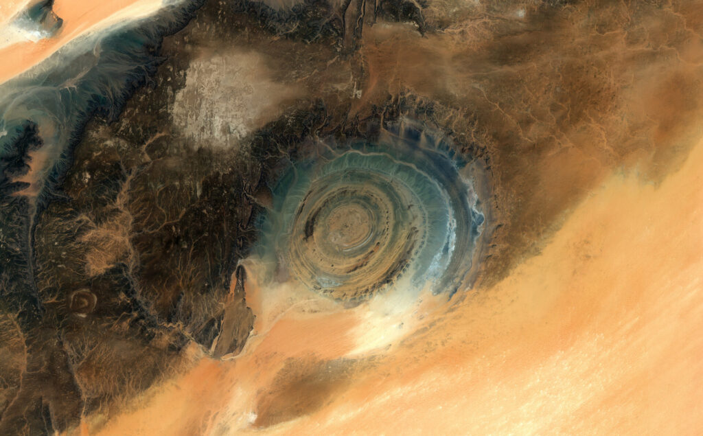 Earth from Space Eye of the Sahara pillars