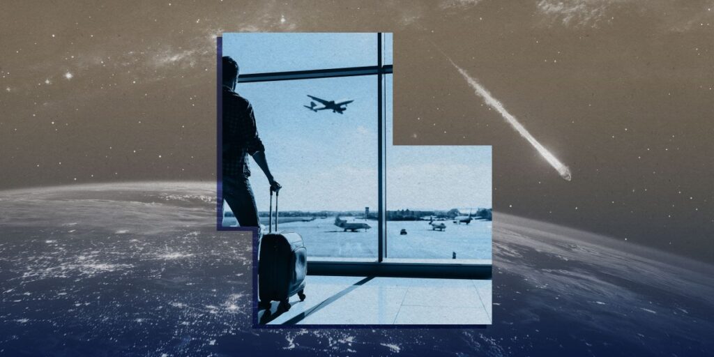 What is the chance your plane will be hit by space debris? 2 plane debris