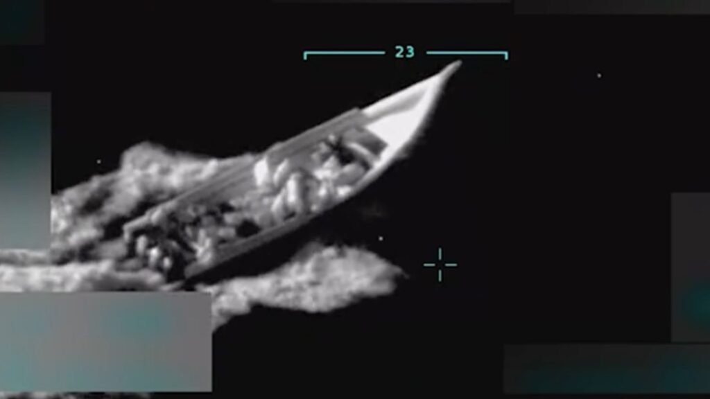 An alleged drug carrying boat in Caribbean